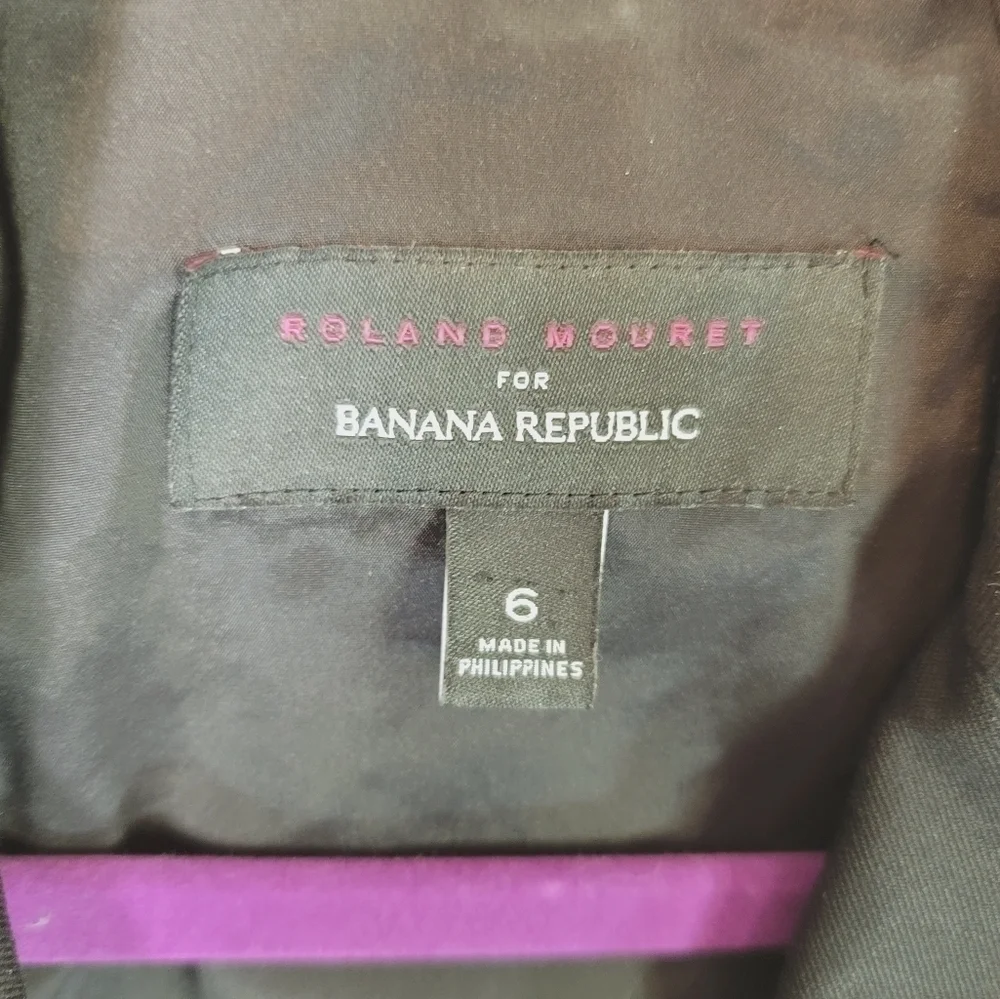ROLAND MOURET FOR BANANA REPUBLIC BLACK BLAZER JACKET, SZ 6